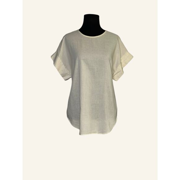 Valeria Mendizabal cream short sleeves tunic top size Medium - Picture 9 of 12